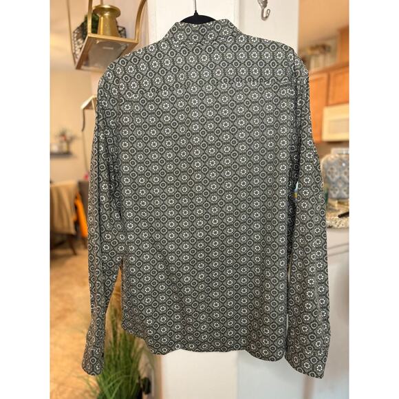 Express Men's Floral Geometric Long Sleeve Button up Shirt Large - Picture 3 of 5